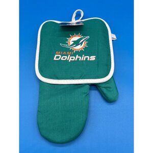 NFL Miami Dolphins Oven Mitt & Pot Holder Set Green White